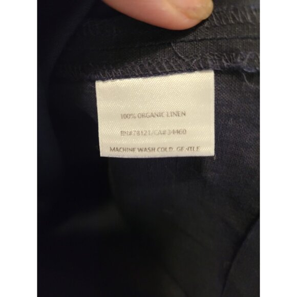 Eileen Fisher Organic Linen Pants Wmn L Blue Career Casual Straight Leg Minimal - Picture 6 of 13